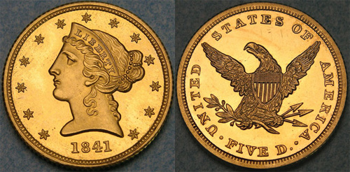 1841 Proof Liberty Half Eagle